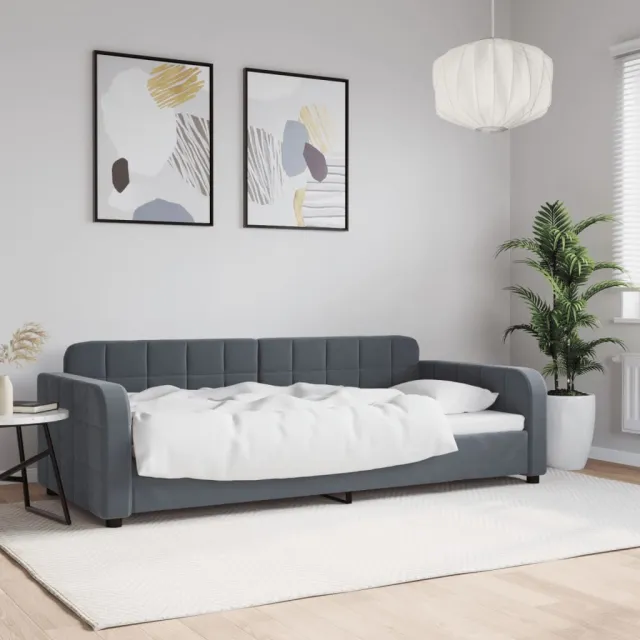 vidaXL Slaapbank 90x190 cm fluweel donkergrijs grijs