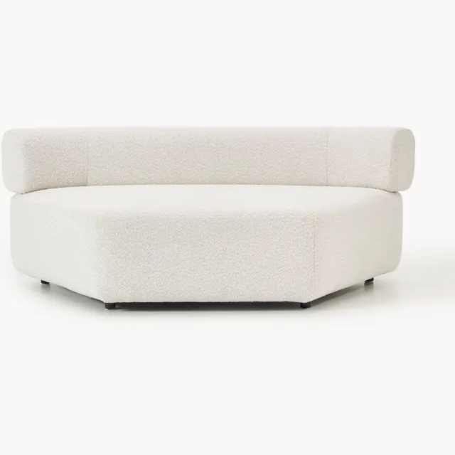 Westwing Collection Ronde bouclé hoekmodule Anton Wit