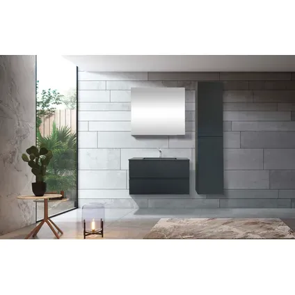 AquaVive - Praxis Eigen Merk Aquavive Wastafelonderkast Napoli 90cm - Zwart Mat - Met 2 Lades, foto 5