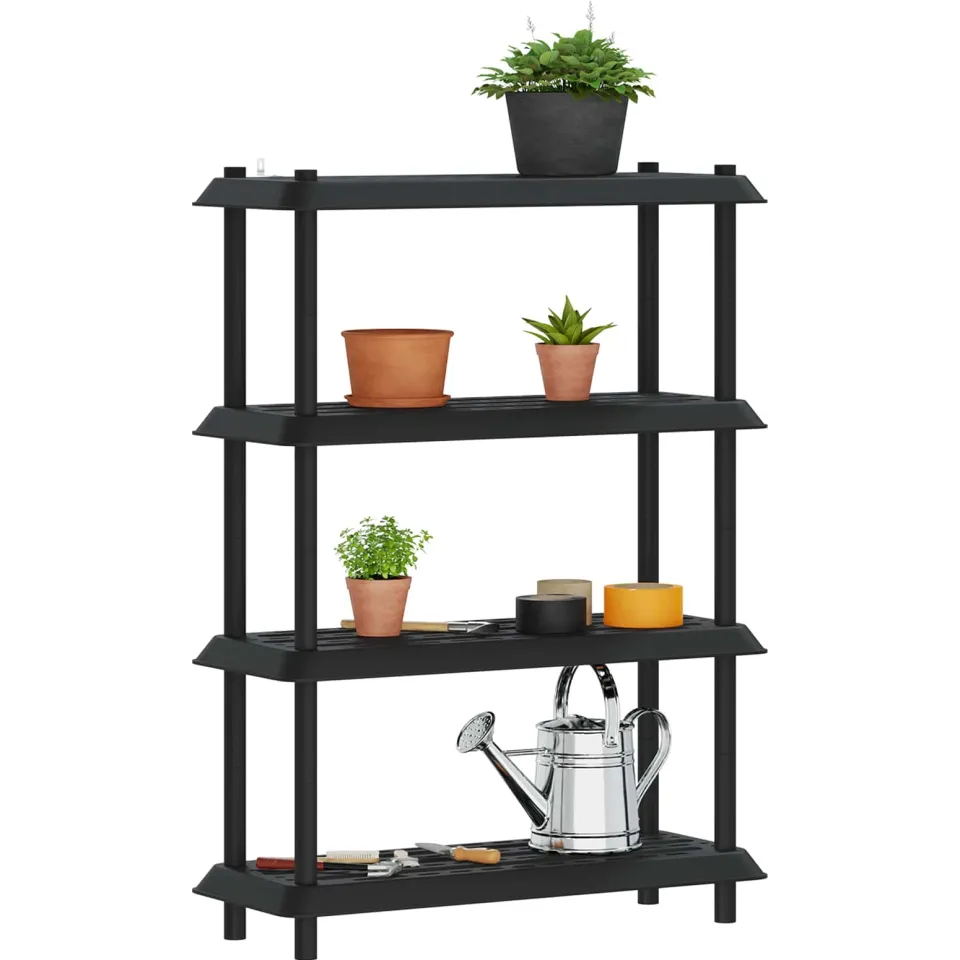 vidaXL Plankenunit 4-laags 100 x 40 x 136,5 cm PP Antracietkleurig, foto 3