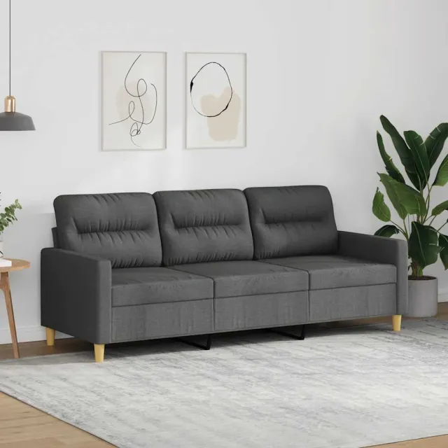 vidaXL Driezitsbank 180 cm stof donkergrijs