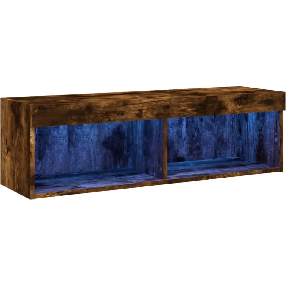 vidaXL Tv-meubel LED-verlichting 100x30x30 cm gerookt eikenkleurig Bruin