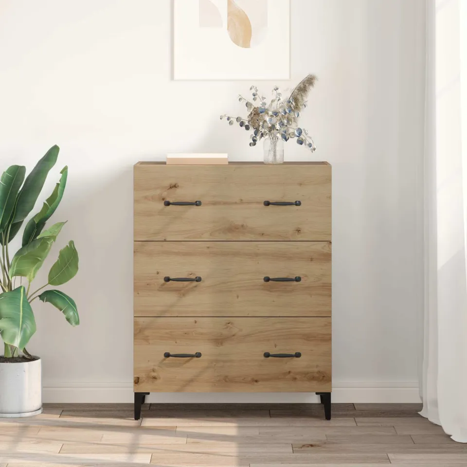 vidaXL Dressoir Artisan Eiken 69,5 x 34 x 90 cm, foto 3