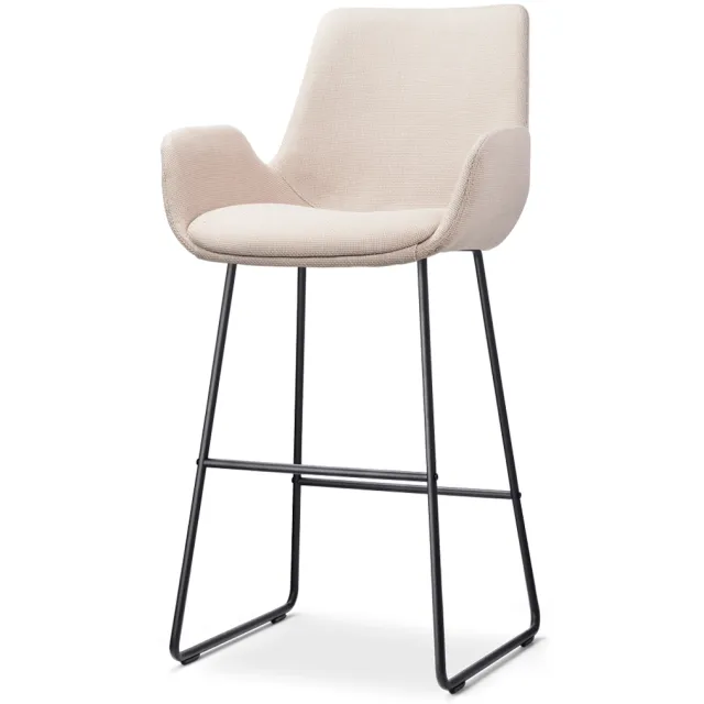 Nolon Nino-Eef barkruk beige - zwart onderstel - 75 cm