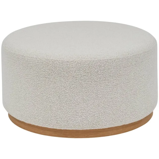 Atmosphera Créateur d'intérieur® Ronde poef van bouclé-stof NESKY Blanc