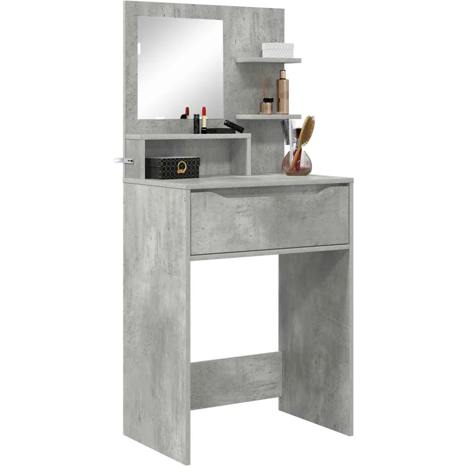 vidaXL Slaapkamer Kaptafels Beton Grijs 80 x 39,6 x 135 cm