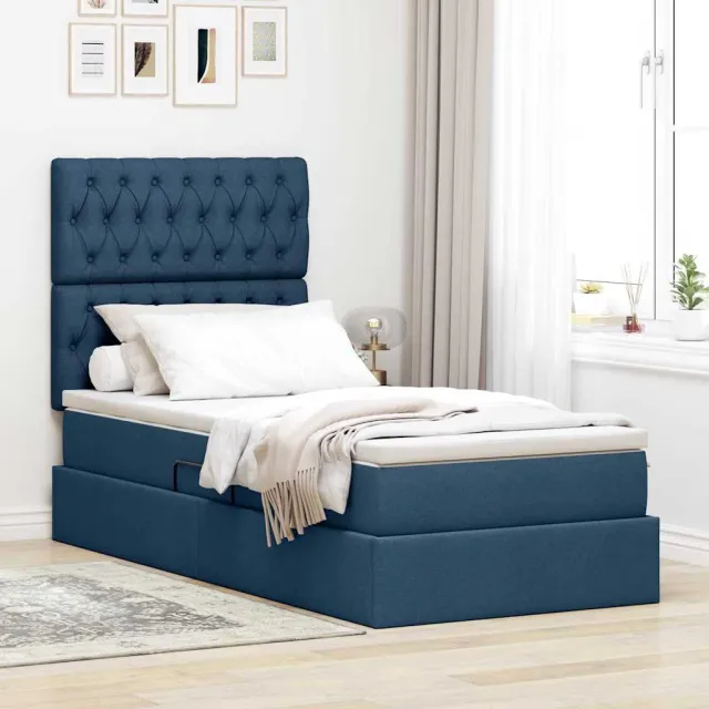 vidaXL Opslag bed met matras Donkergrijs 90 x 200 cm Fluweel