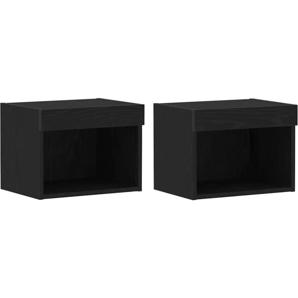vidaXL Tv-meubelset 2 st Zwart Eiken Bewerkt hout, foto 3
