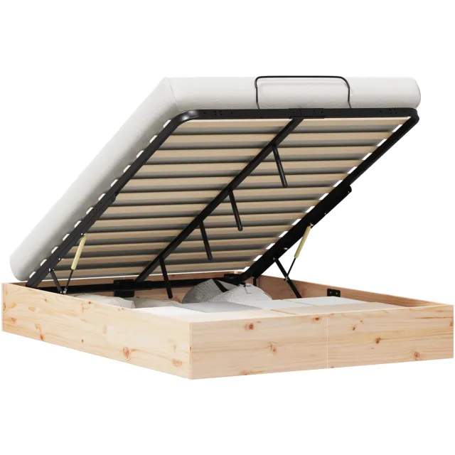 vidaXL Ottoman Bedframe met Opslag Naturel 120 x 190 cm Bruin