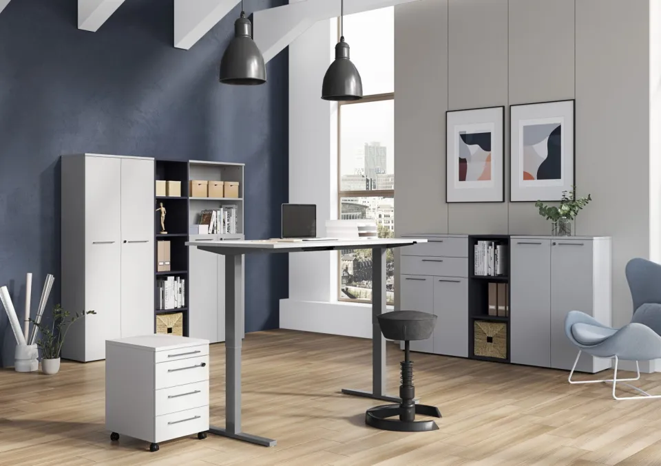 Elektrisch Bureau Ergonoma Lichtgrijs 180 CM grijs, foto 2