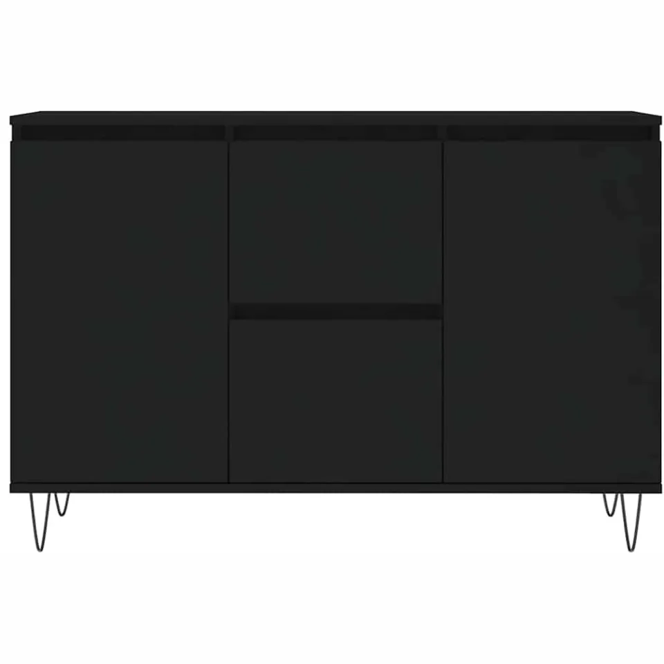 vidaXL Dressoir 101,5x35x70 cm bewerkt hout zwart