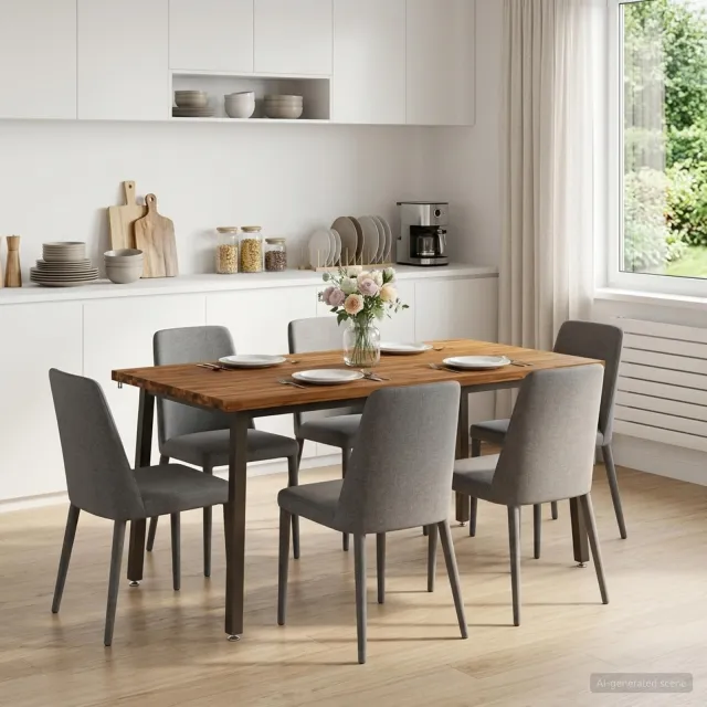vidaXL Vierkante Eettafel 160 x 80 x 75 cm Massief Acaciahout Naturel