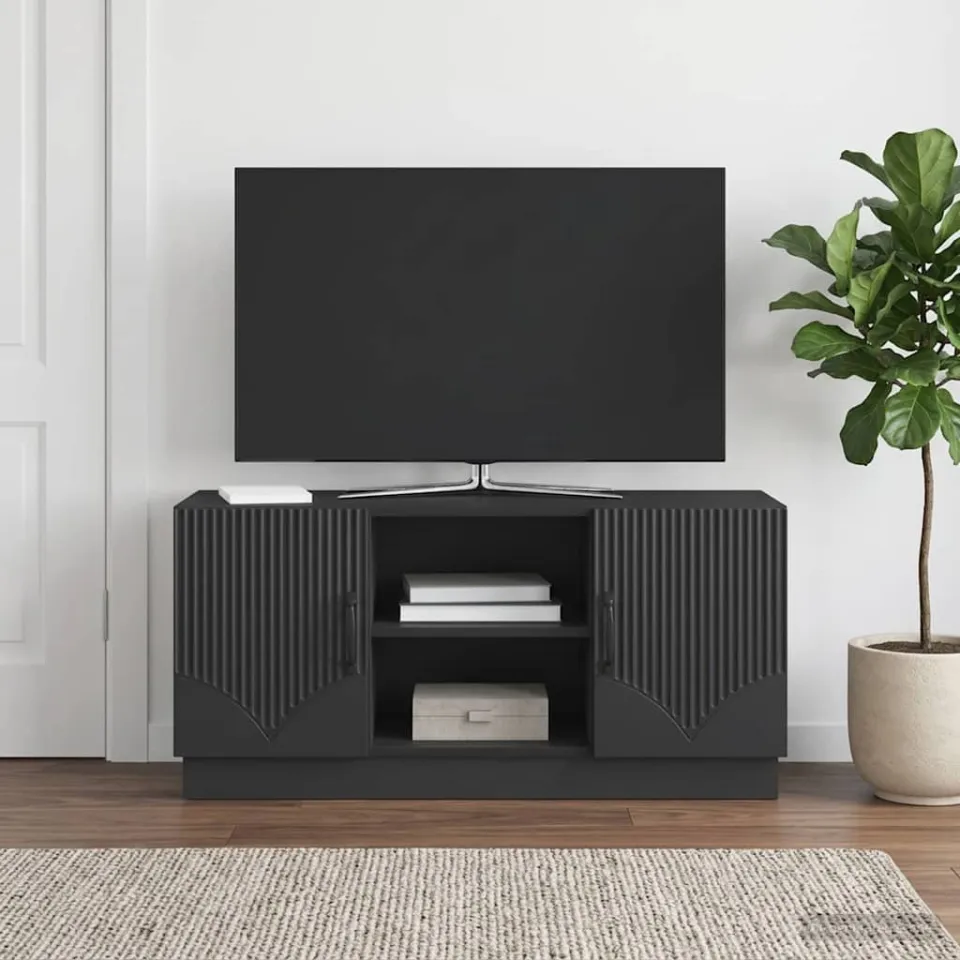 vidaXL TV-kast 102 x 34,5 x 47 cm Zwart Bewerkt hout, foto 4
