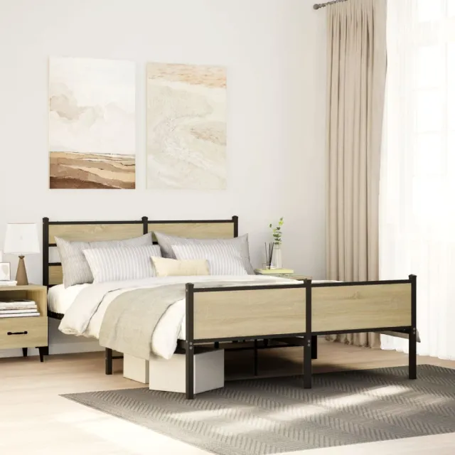 vidaXL Bedframe zonder matras metaal sonoma eikenkleurig 160x200 cm