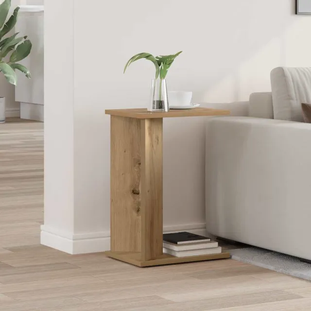 vidaXL Bijzettafel Artisan Eiken 35 x 25 x 50 cm Bewerkt hout Bruin