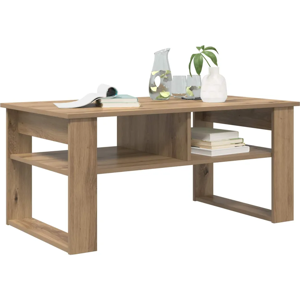 vidaXL Salontafel Artisan Eiken 96 x 54 x 44 cm Bewerkt hout Bruin