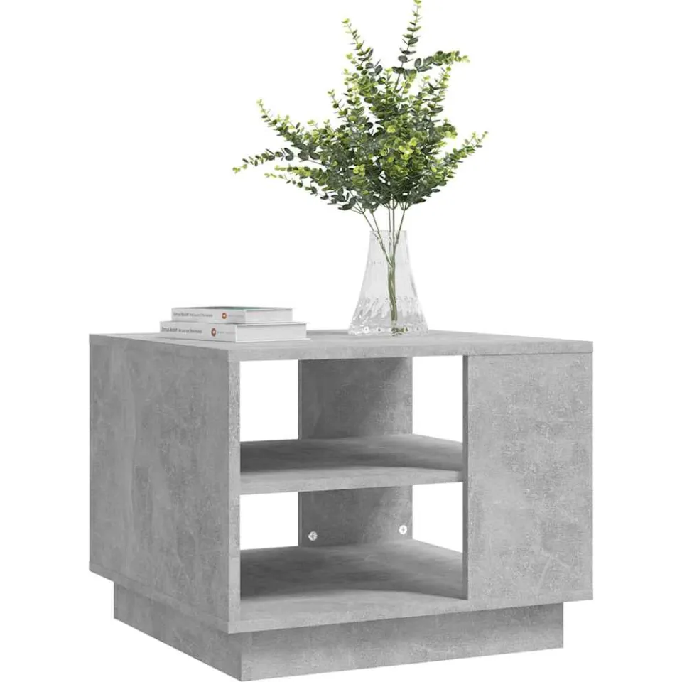 vidaXL Salontafel 55x55x43 cm bewerkt hout betongrijs grijs, foto 3