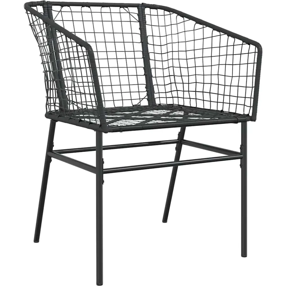 vidaXL 7-delige Tuinset poly rattan glas zwart