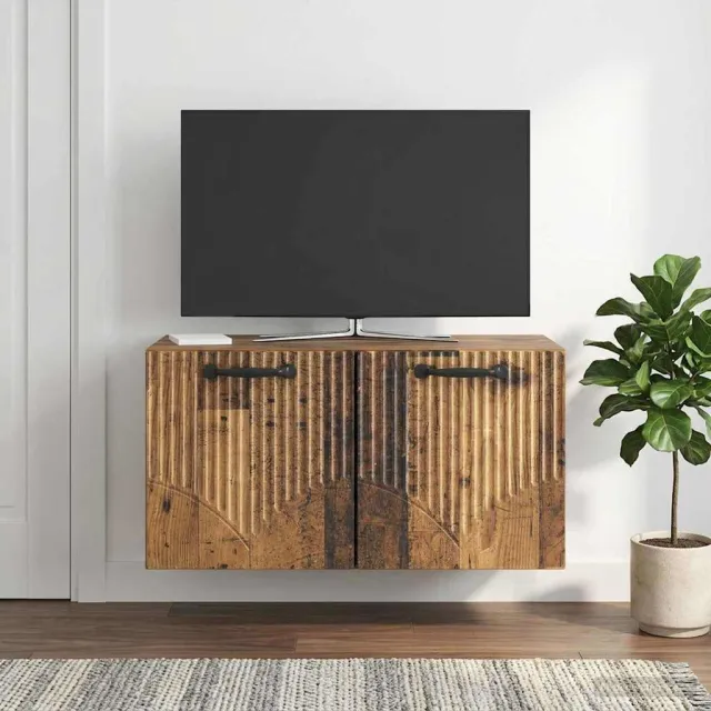 vidaXL Wandbeugel TV-kast Oud hout 59,5 x 31 x 30 cm Bewerkt hout Bruin
