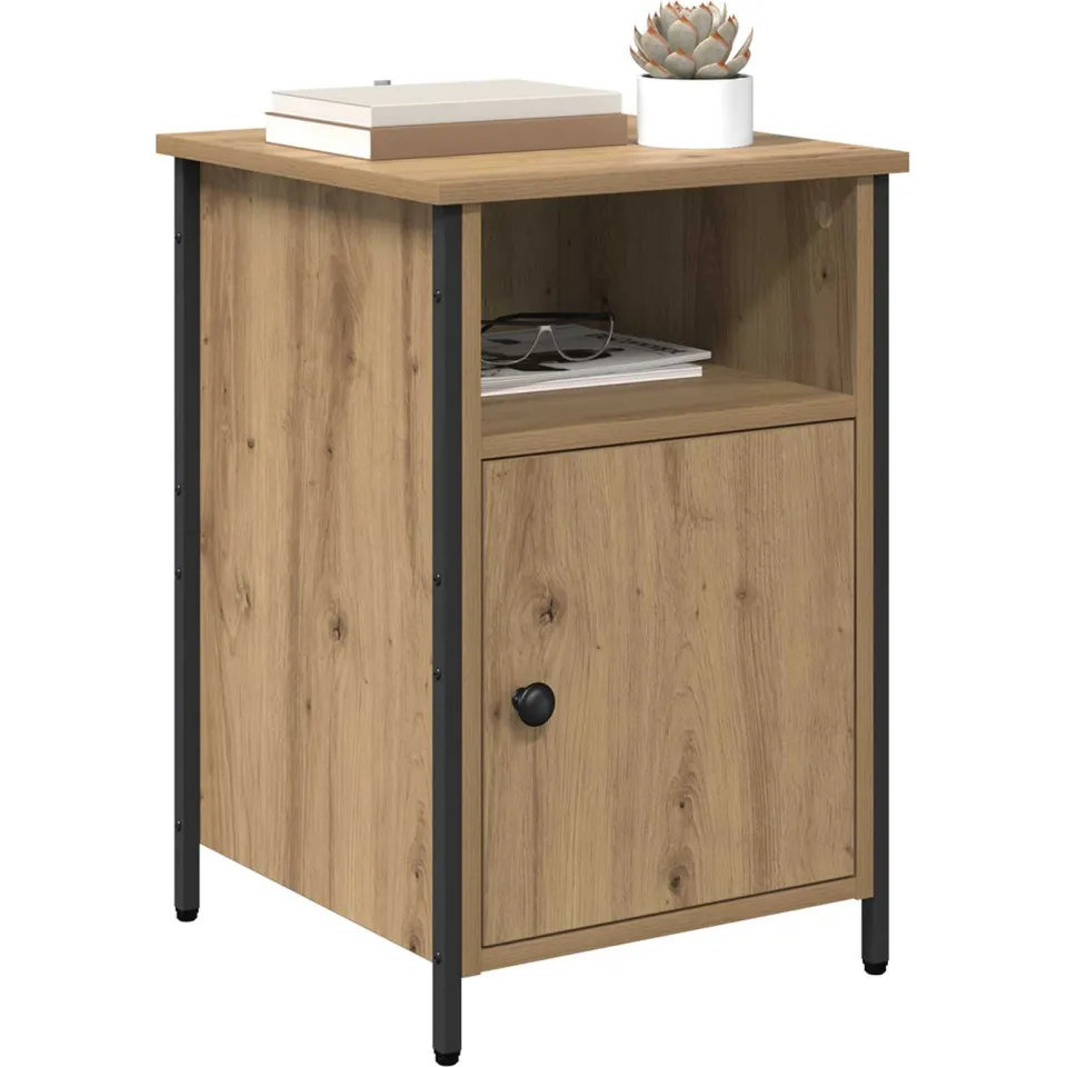vidaXL Nachtkastje Artisan Eiken 40 x 42 x 60 cm Bewerkt hout Bruin