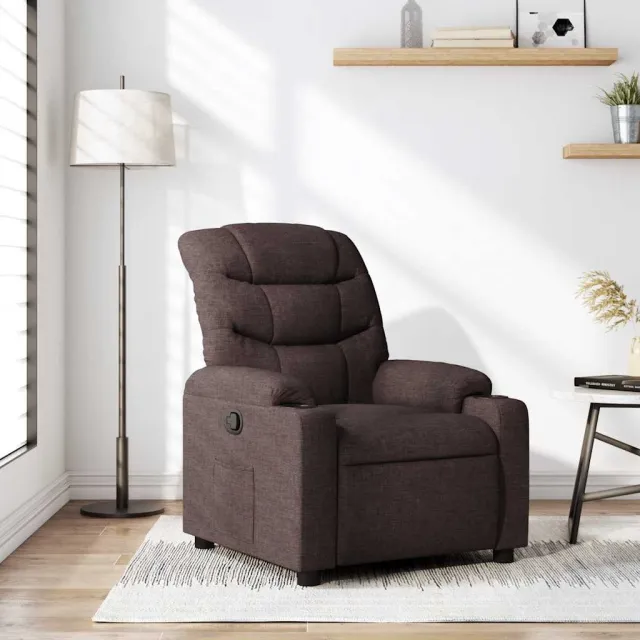 vidaXL Fauteuil verstelbaar stof donkerbruin