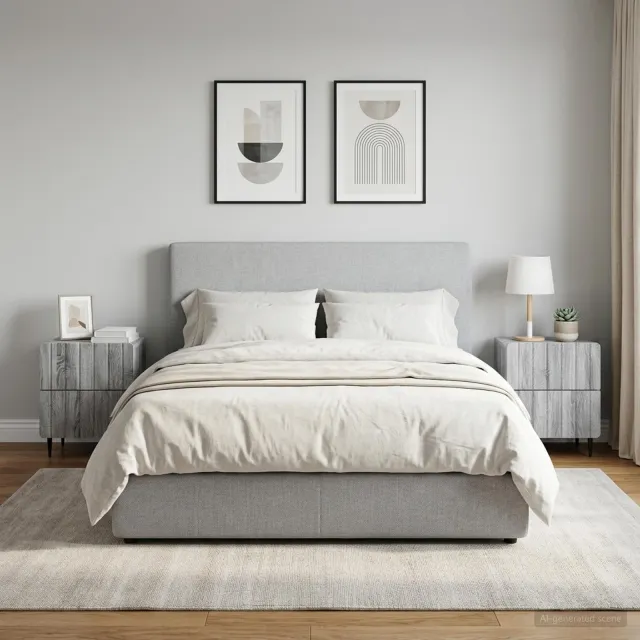 vidaXL Nachtkastje 2 st Grijs sonoma 43 x 34,5 x 49,5 cm Bewerkt hout, foto 2
