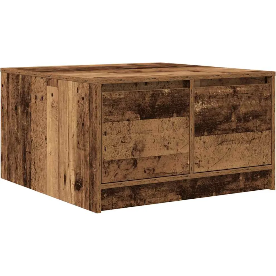 vidaXL Salontafel met lades 70,5x70x40 cm oud hout Bruin