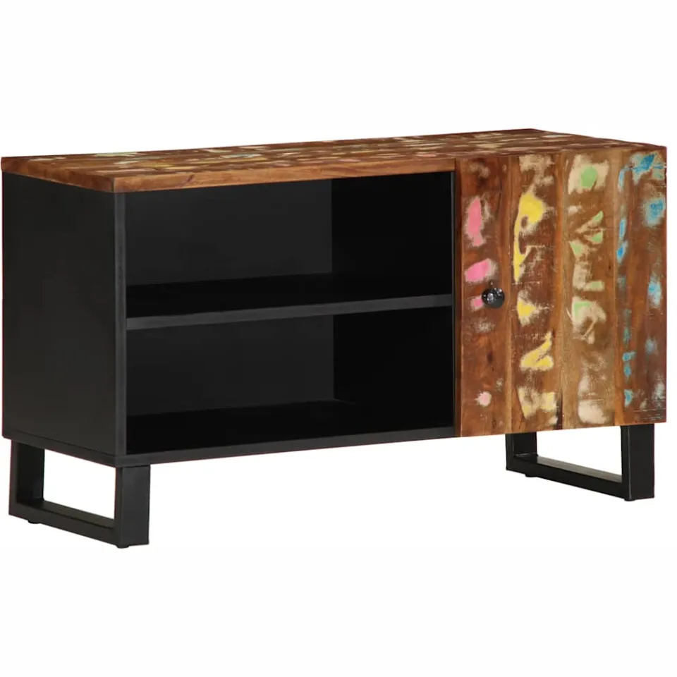 vidaXL Tv-meubel 80x33x46 cm massief hout gerecycled en bewerkt hout bruin, foto 3