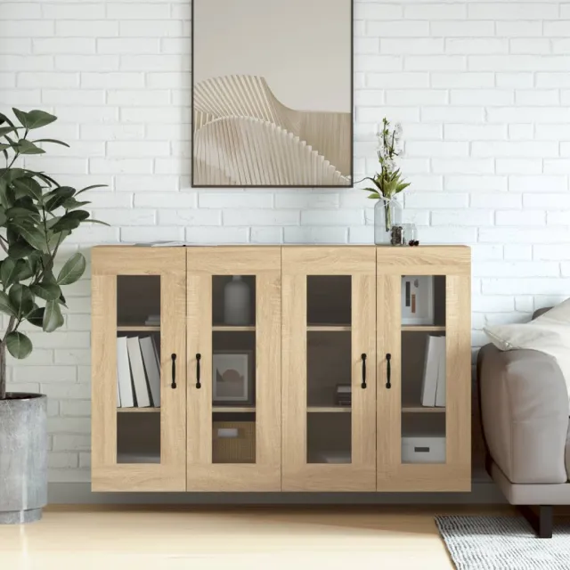 vidaXL Hangkasten 2 st bewerkt hout sonoma eikenkleurig Bruin
