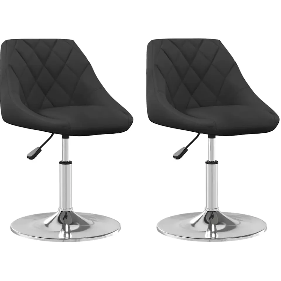 vidaXL Eetkamerstoelen draaibaar 2 st fluweel zwart, foto 3