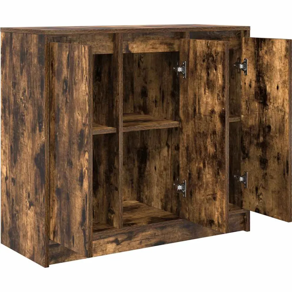 vidaXL Dressoir 85x34x76 cm bewerkt hout gerookt eikenkleurig, foto 4