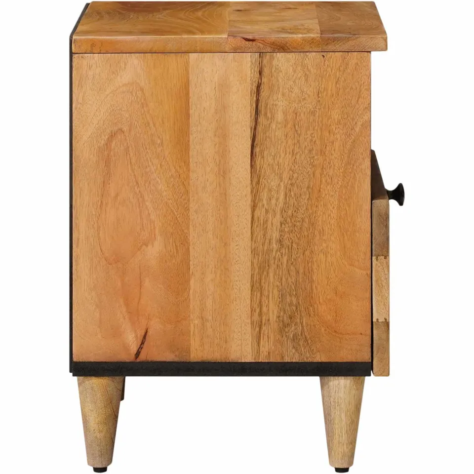 vidaXL Nachtkastje met lade Naturel 40 x 33 x 46 cm Massief Mango Hout, foto 4