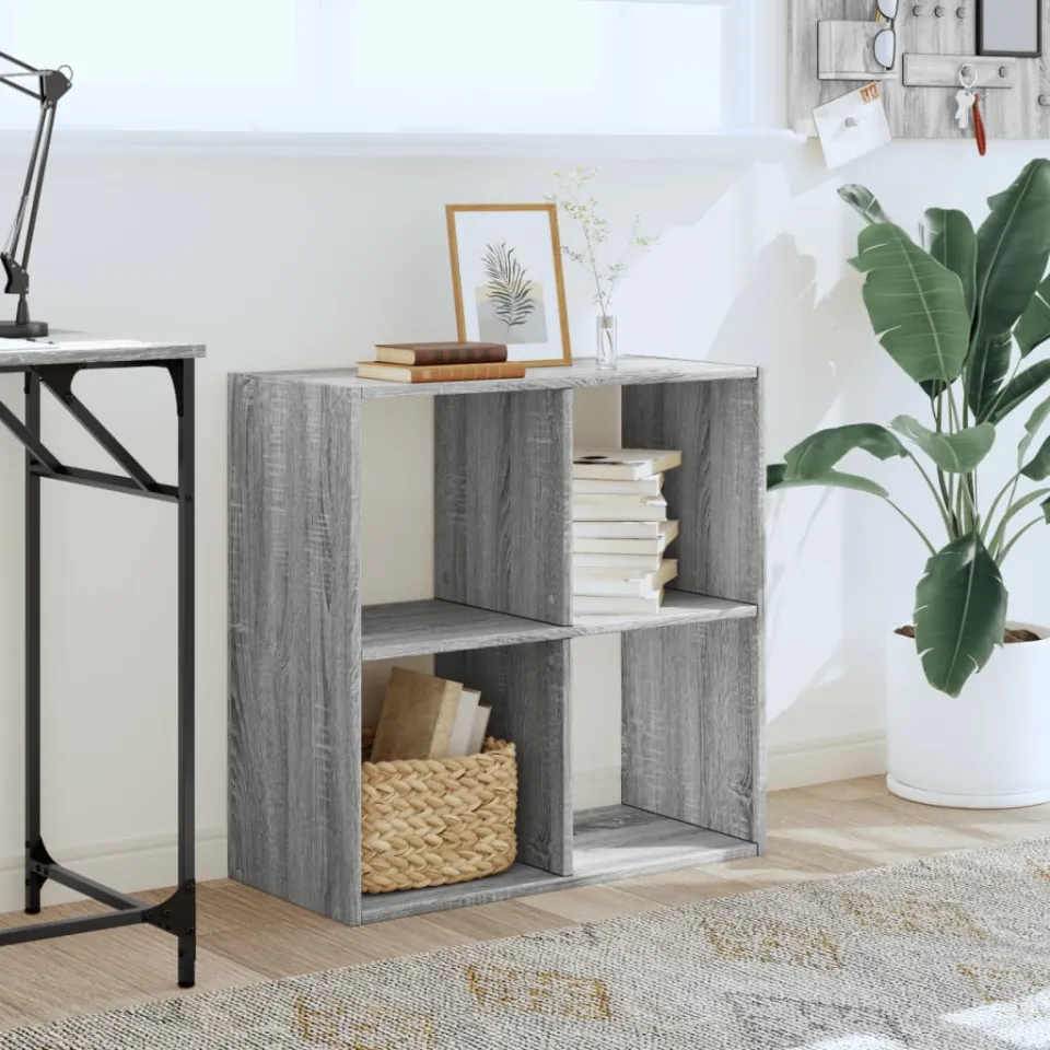 vidaXL Boekenkast 68,5x32x68,5 cm bewerkt hout grijs sonoma eiken, foto 2
