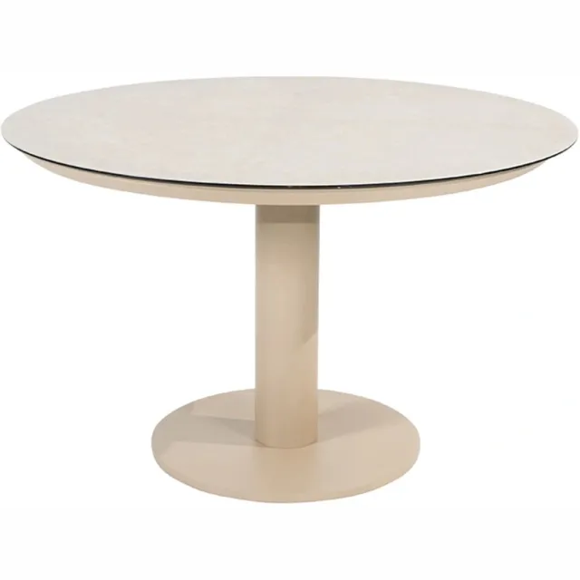 4 Seasons Outdoor Sarah Diningtafel Latte - Ø120 cm BeigeGrijs