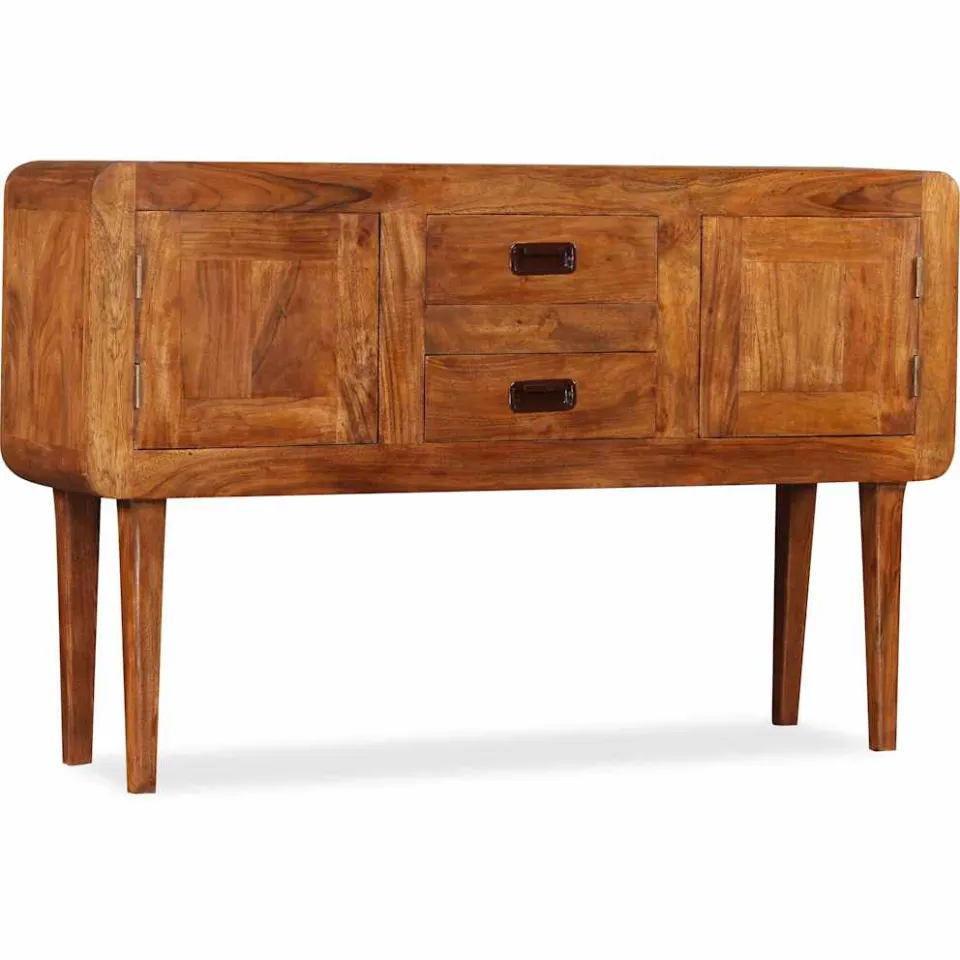 vidaXL Dressoir 120x30x75 cm massief hout met honingafwerking bruin, foto 2