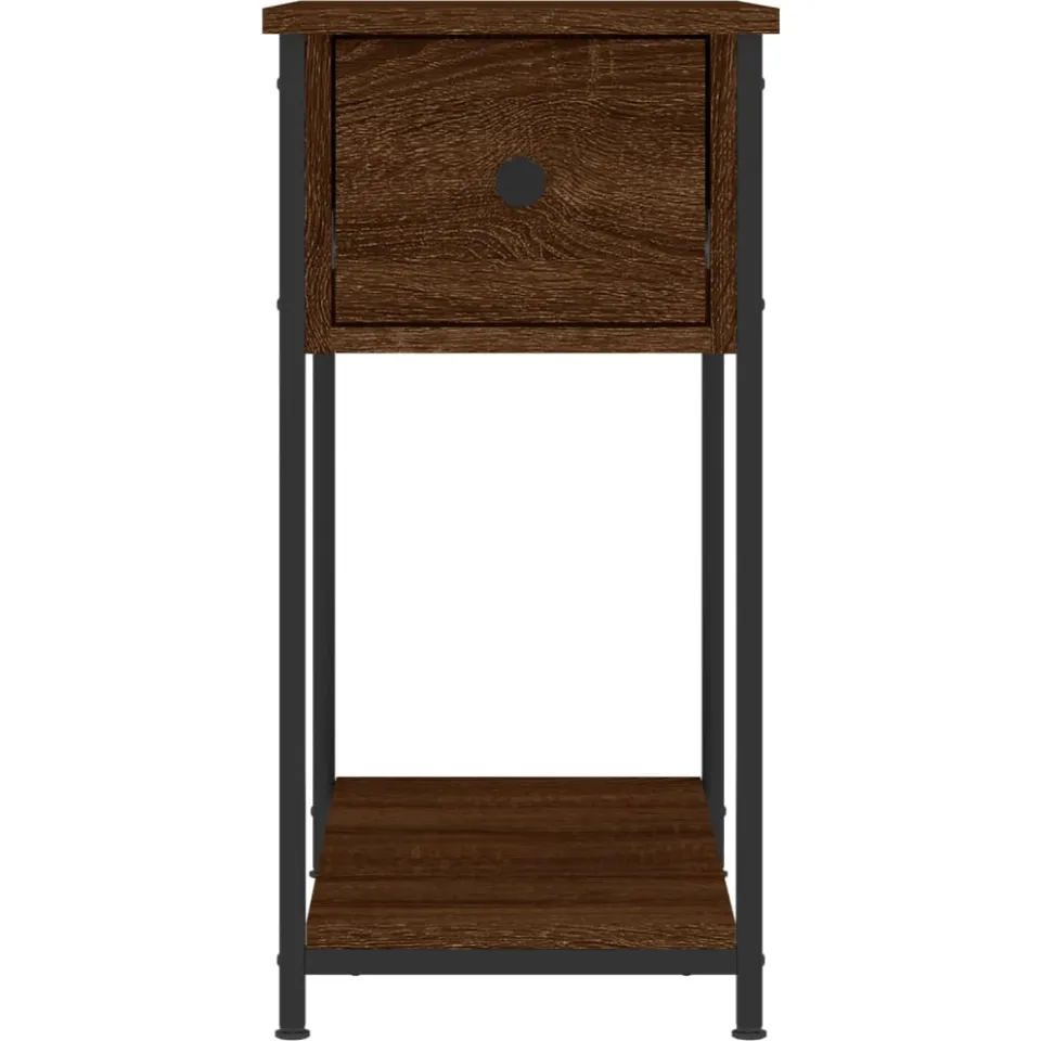 vidaXL Nachtkastje 30x60x60 cm bewerkt hout bruin eikenkleur