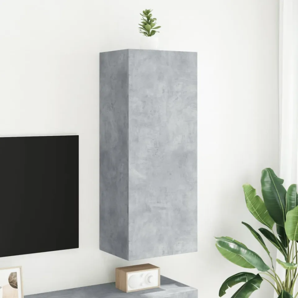 vidaXL Tv-wandmeubel 40,5x30x102 cm bewerkt hout betongrijs grijs, foto 3