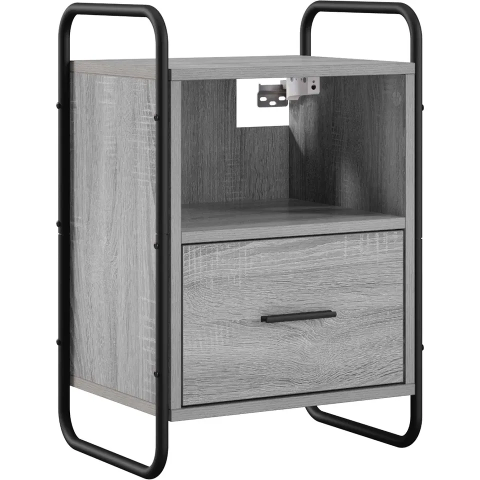 vidaXL Hangend nachtkastje Grijs Sonoma 40 x 30 x 60 cm Bewerkt hout, foto 3