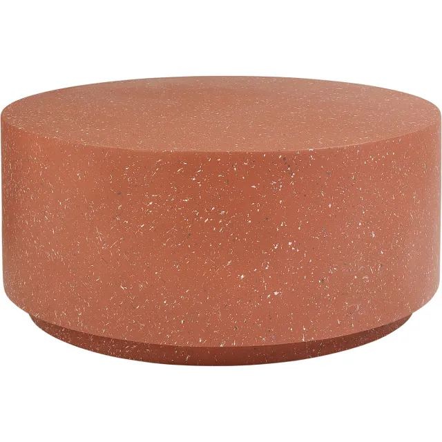 Beliani TREZZO - Salontafel - Terrazzo/Rood - Lichtbeton