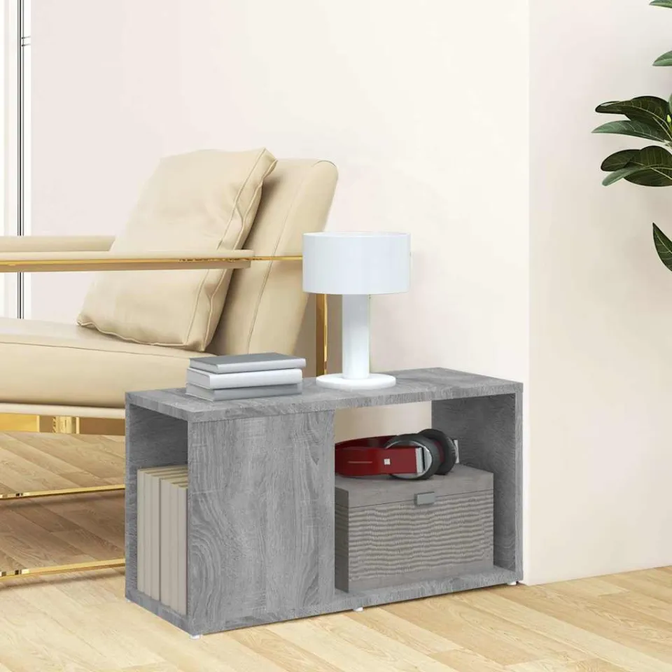 vidaXL Tv-meubel 60x24x32 cm bewerkt hout grijs sonoma eikenkleurig, foto 3