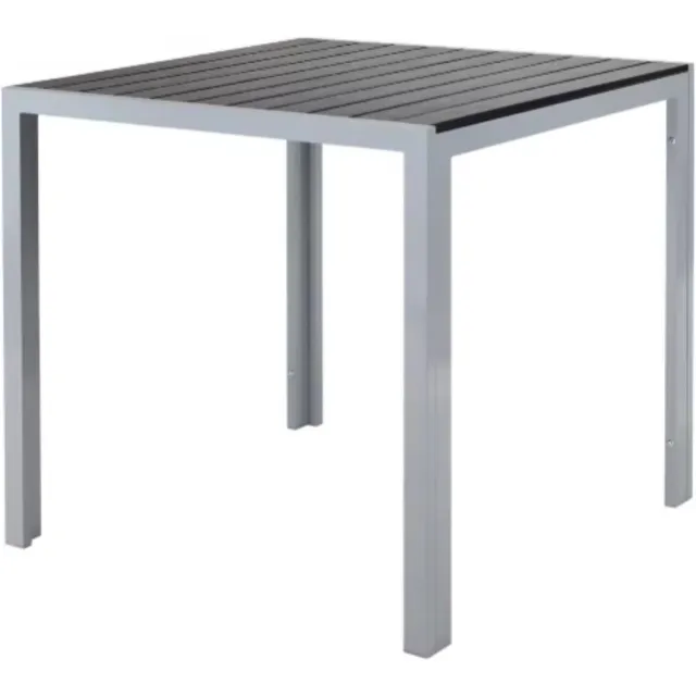 Happiq Tuintafel Zyrell - Aluminium - Voor binnen en buiten - Vierkante vijzettafel tuin - Bistrotafel - Eettafel - Hitte- en Weerbestendig - Groen Grijs