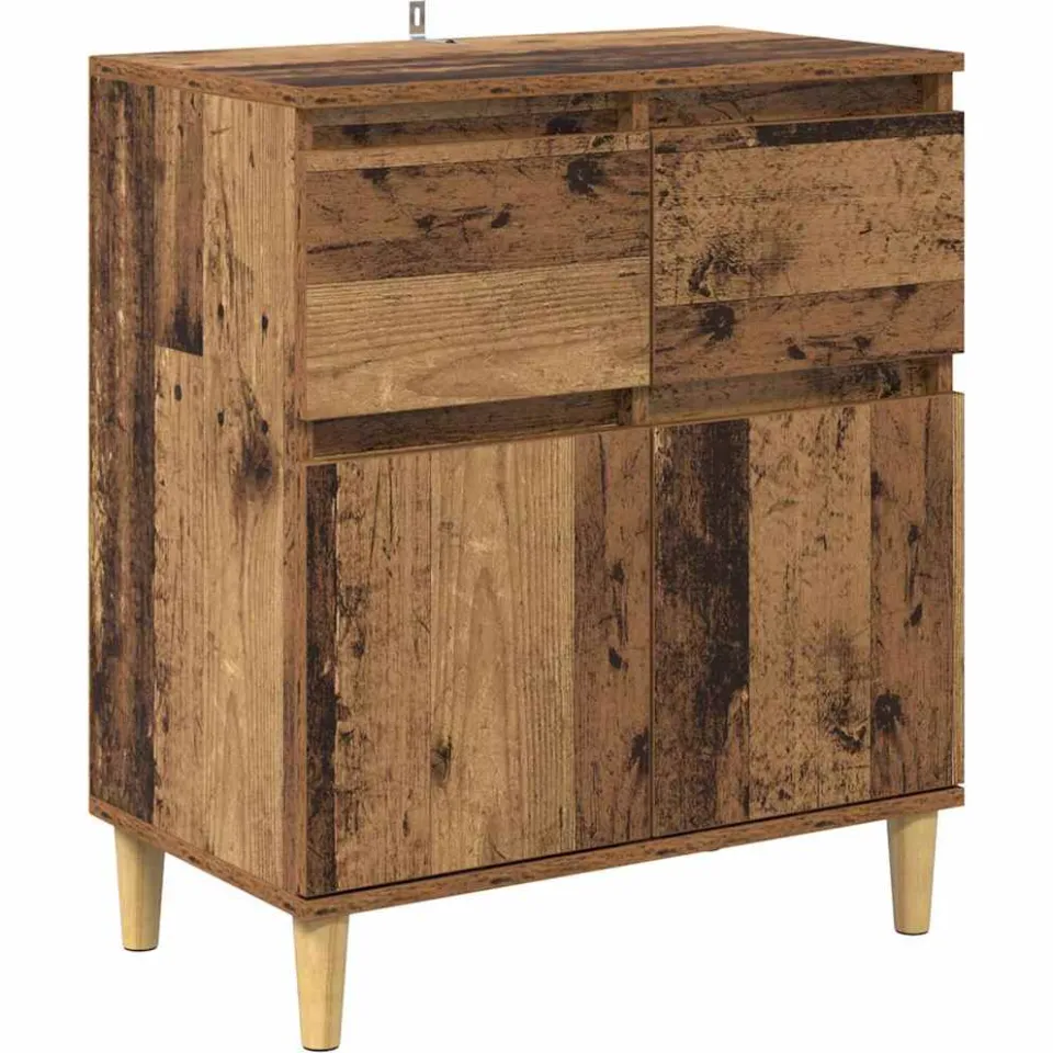 vidaXL Dressoir Oud Hout 60 x 35 x 70 cm Bewerkt hout bruin, foto 3