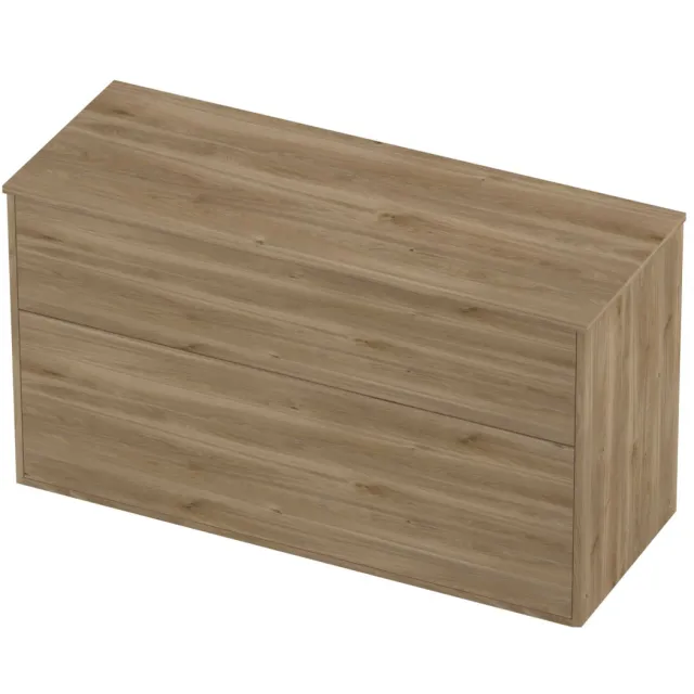 Proline Deck Badmeubelset Voor Grepen Asymmetrisch Kader 2 Laden 120x46x67 cm Cider Oak Eiken
