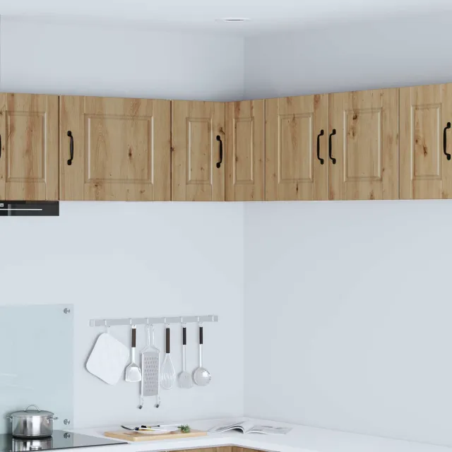 vidaXL Wandhoekkast PORTO Artisanaal eiken 57 x 57 x 40 cm Bruin