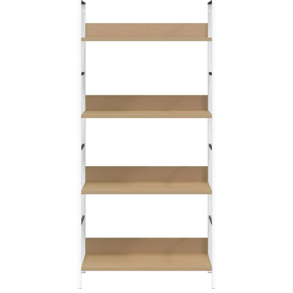 vidaXL Boekenkast 4 schappen 60x27,6x124,5 cm bewerkt hout eikenkleur Bruin