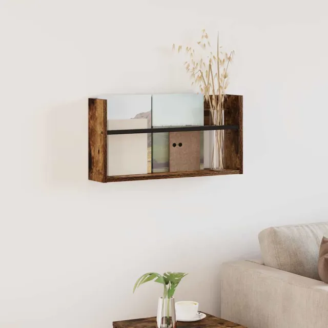 vidaXL Tijdschrift Rek Gerookt eiken 60 x 12 x 30 cm Bewerkt hout, foto 2