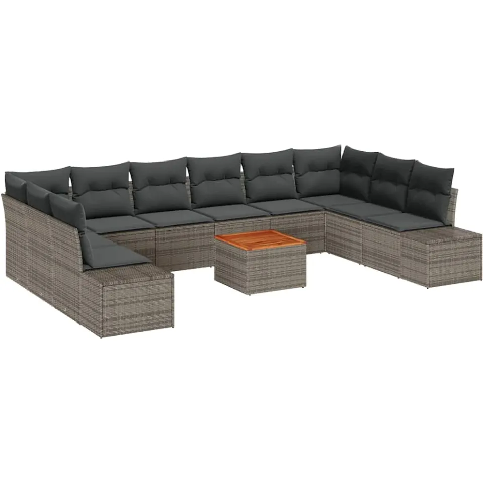 vidaXL Tuin Sofa Set 11 st Grijs