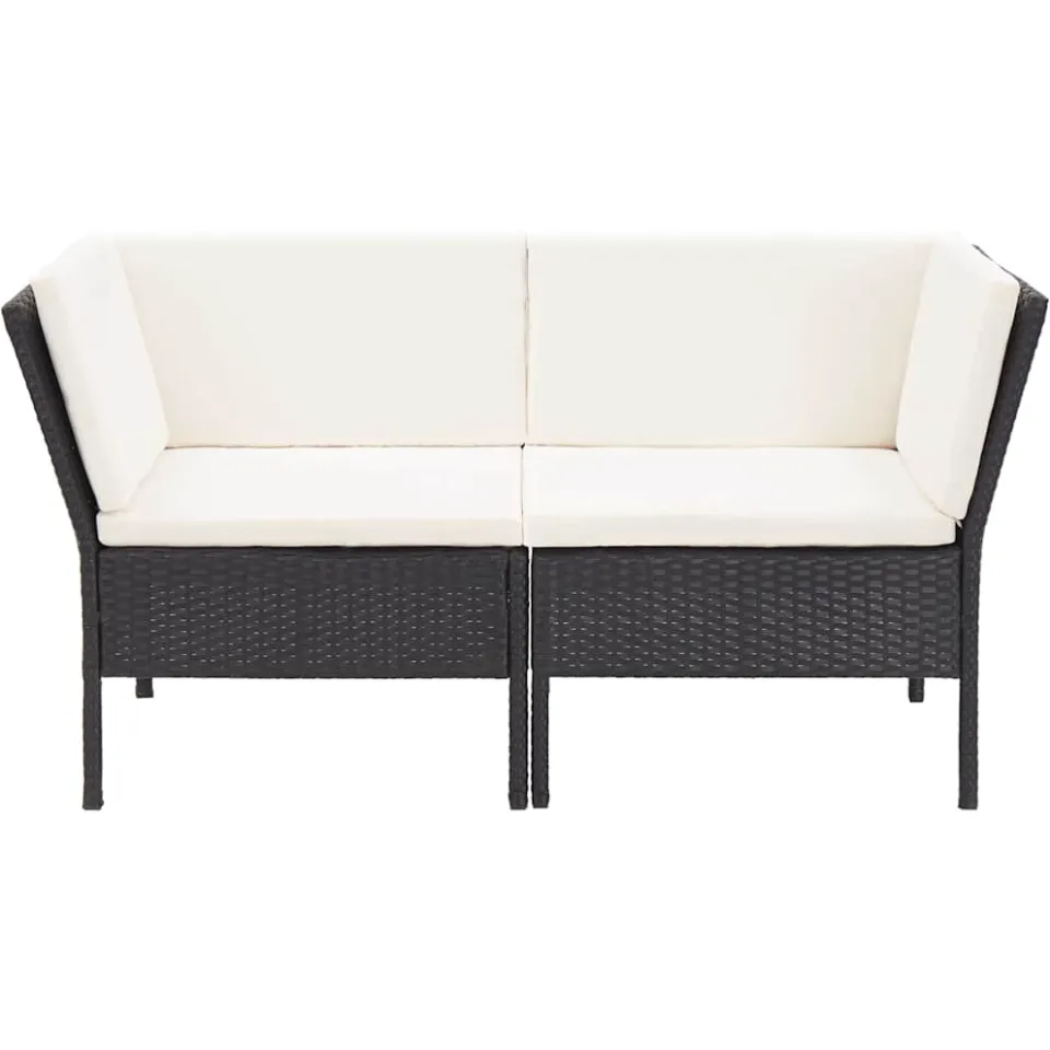 vidaXL 8-delige Loungeset met kussens poly rattan zwart, foto 4