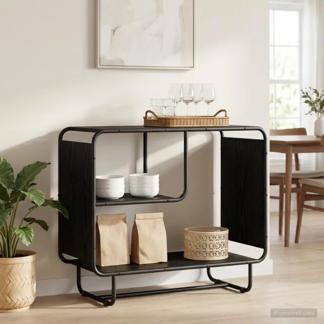 vidaXL Dressoir Zwart eiken 80 x 37.5 x 64.5 cm Bewerkt hout, foto 2