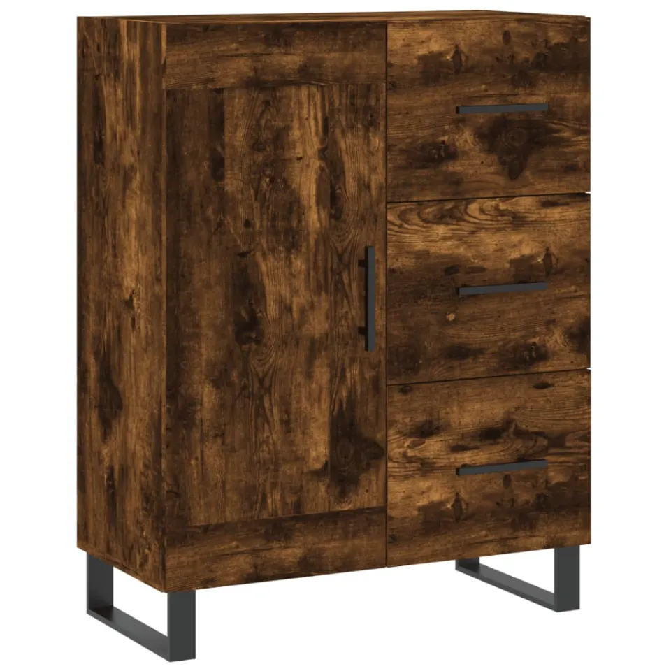 vidaXL Dressoir 69,5x34x90 cm bewerkt hout gerookt eikenkleurig, foto 3